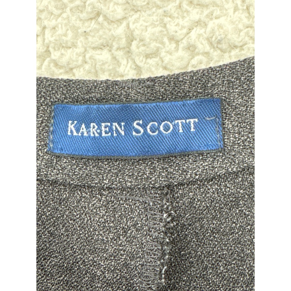 Karen Scott Womens Black Pleated High Waist Dress Pants Size 16 Average - Picture 3 of 5